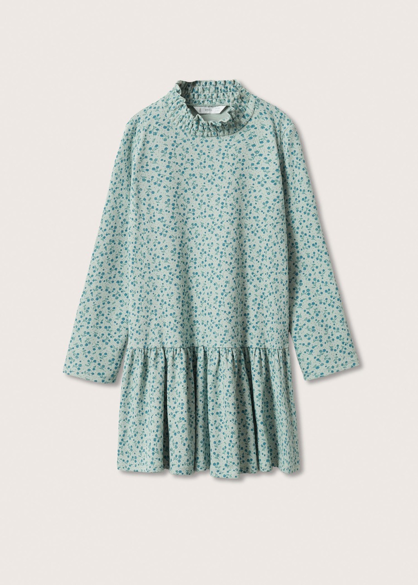 

Детское платье Mango Kids цвет зелёный mini расклешённое
