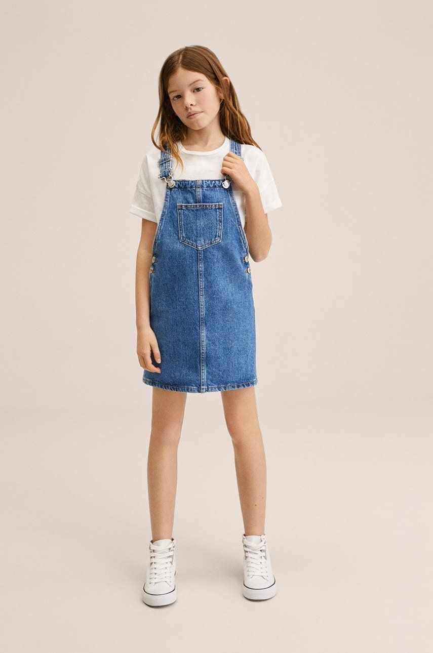 Mango Kids sukienka jeansowa dziecięca Paula mini prosta