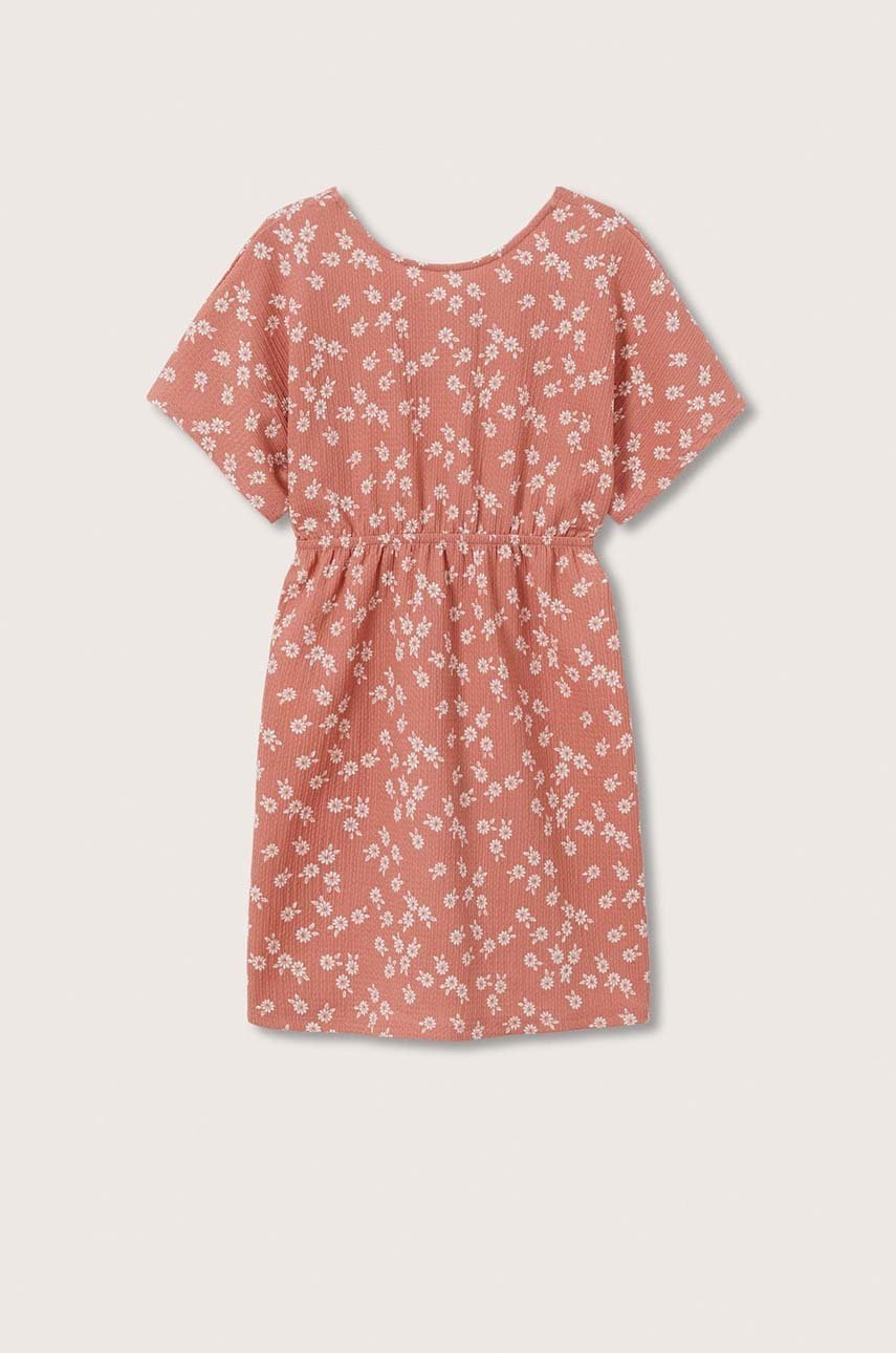 

Детска рокля Mango Kids Triangle в розово къс модел със стандартна кройка, Розов