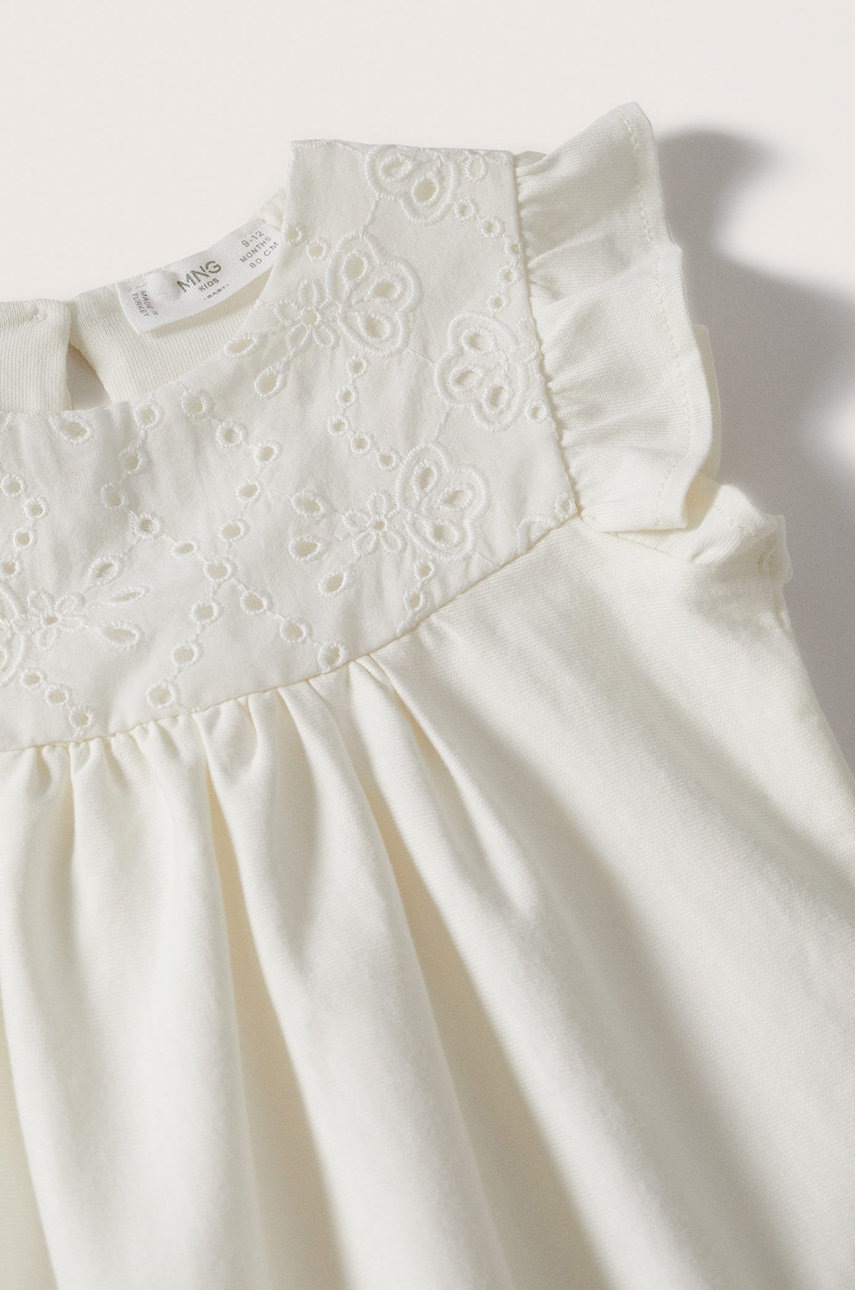 

Дитяча бавовняна сукня Mango Kids колір білий mini розкльошена
