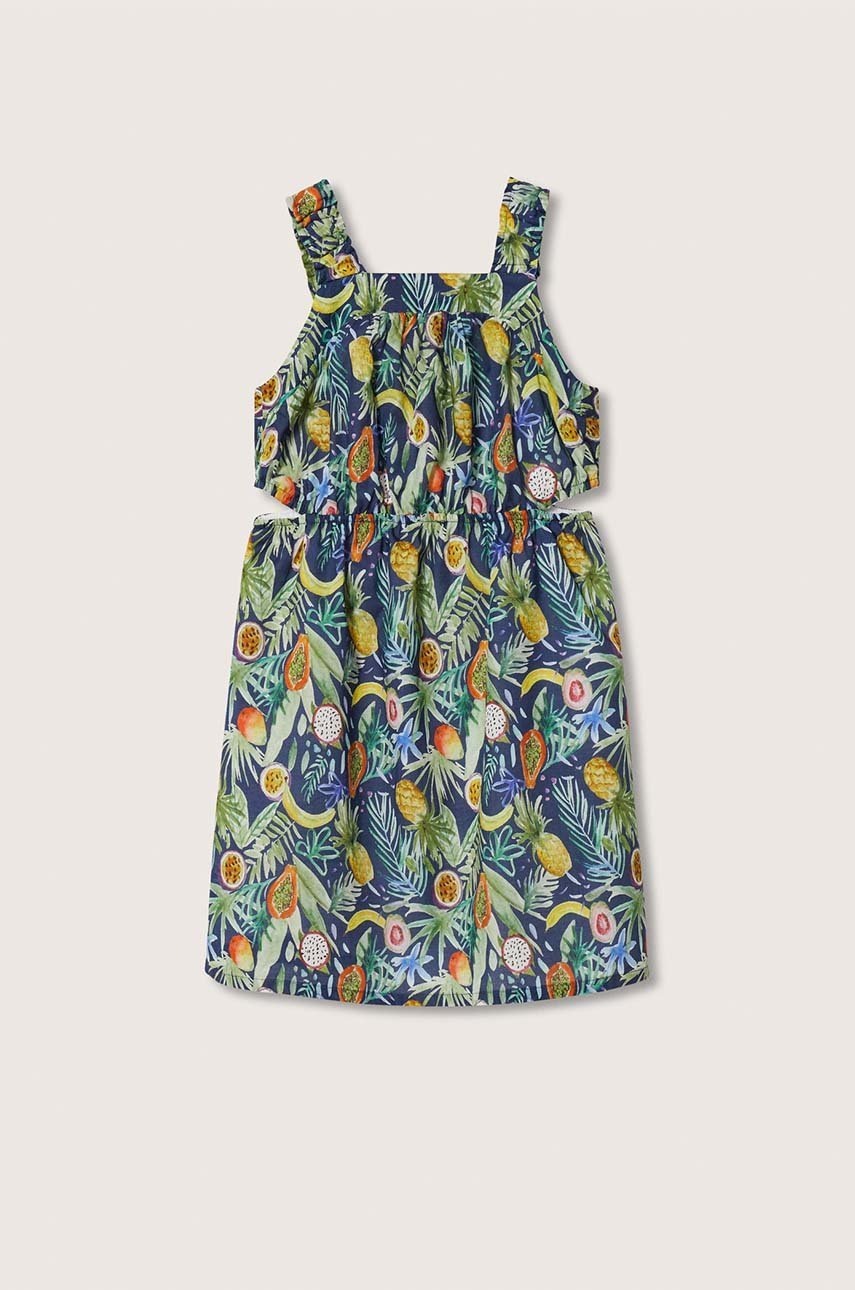 

Детска рокля Mango Kids Pina къс модел със стандартна кройка, Син