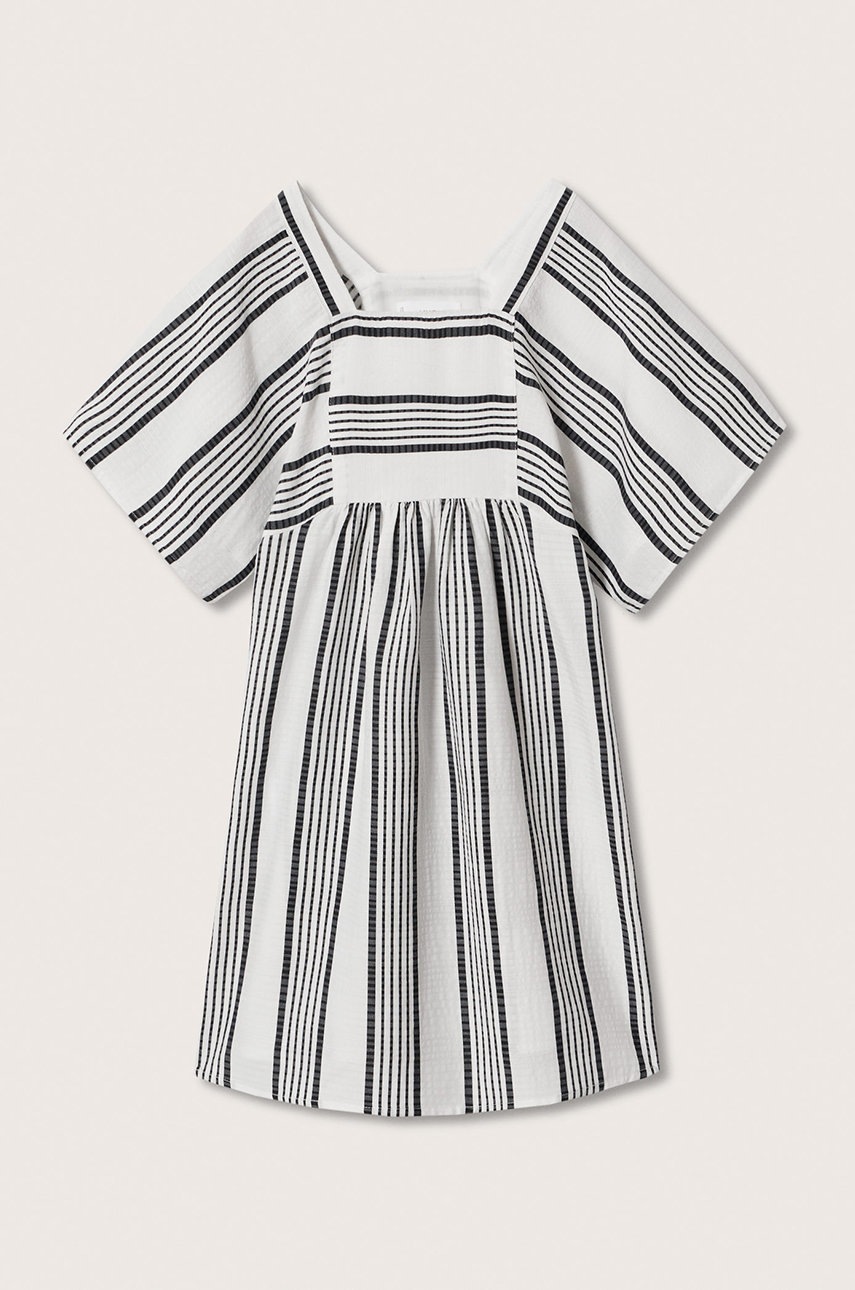 

Детска рокля Mango Kids Kaftan в черно къс модел със стандартна кройка, Черен