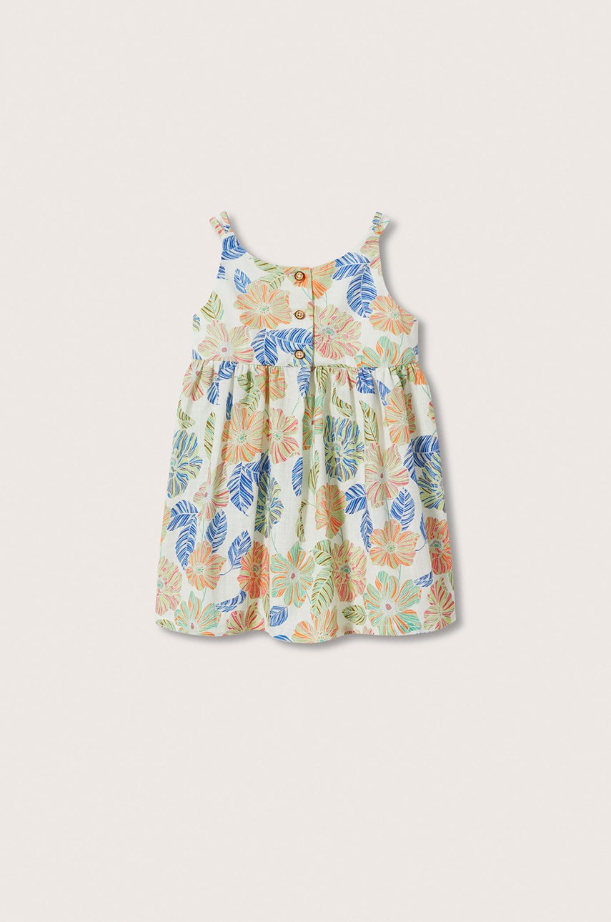 

Детска рокля Mango Kids Chira в бяло къс модел разкроен модел, Бял