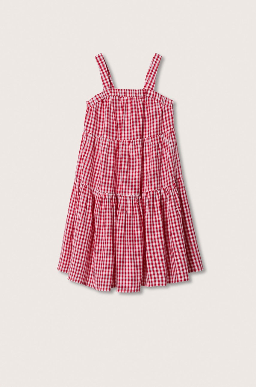 

Детска рокля Mango Kids Hipo в червено къс модел разкроен модел, Червен