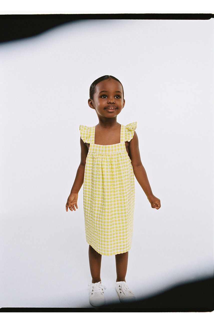 

Дитяча сукня Mango Kids Limon колір жовтий mini пряма