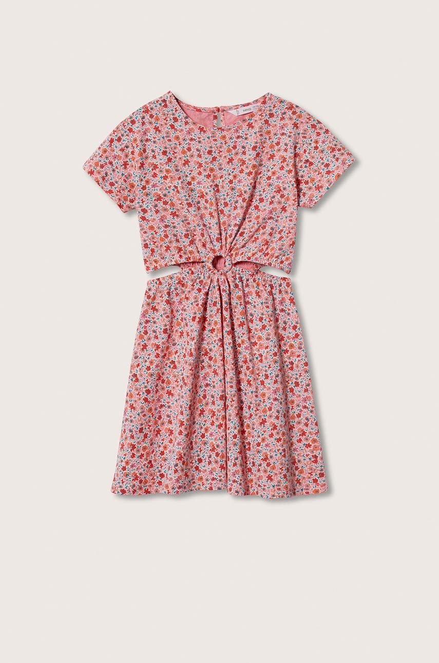 

Детское платье Mango Kids Helen цвет оранжевый mini расклешённое