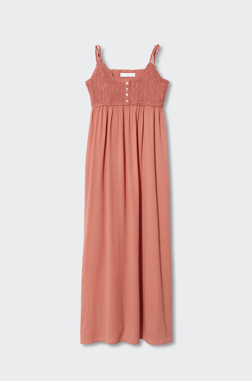 

Детское платье Mango Kids Tangerin цвет бордовый midi прямое