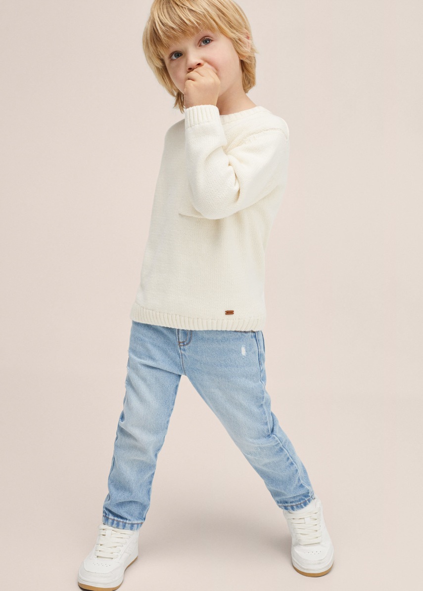 

Детски пуловер Mango Kids в бежово от лека материя, Бежов