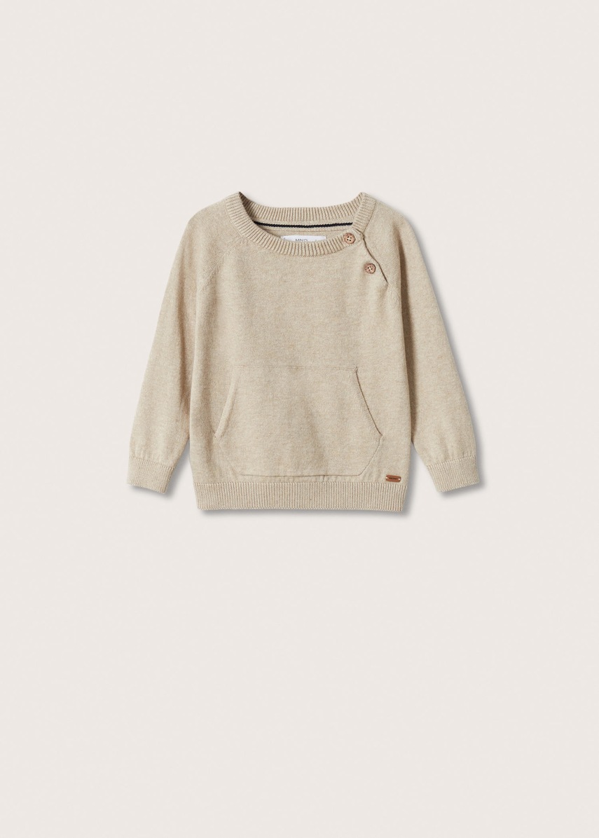 

Детски пуловер Mango Kids в бежово от лека материя, Бежов