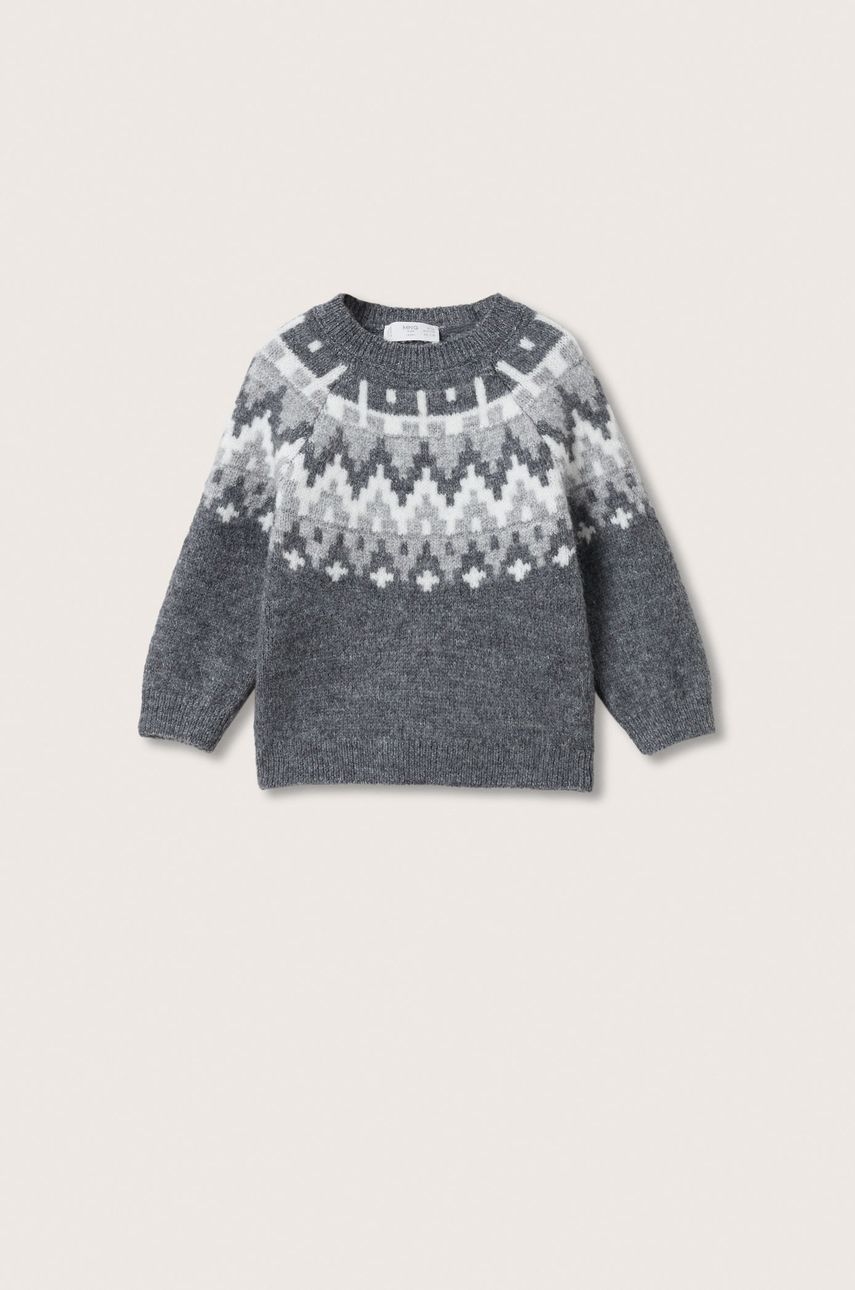 Mango Kids sweter dziecięcy Grequi kolor szary