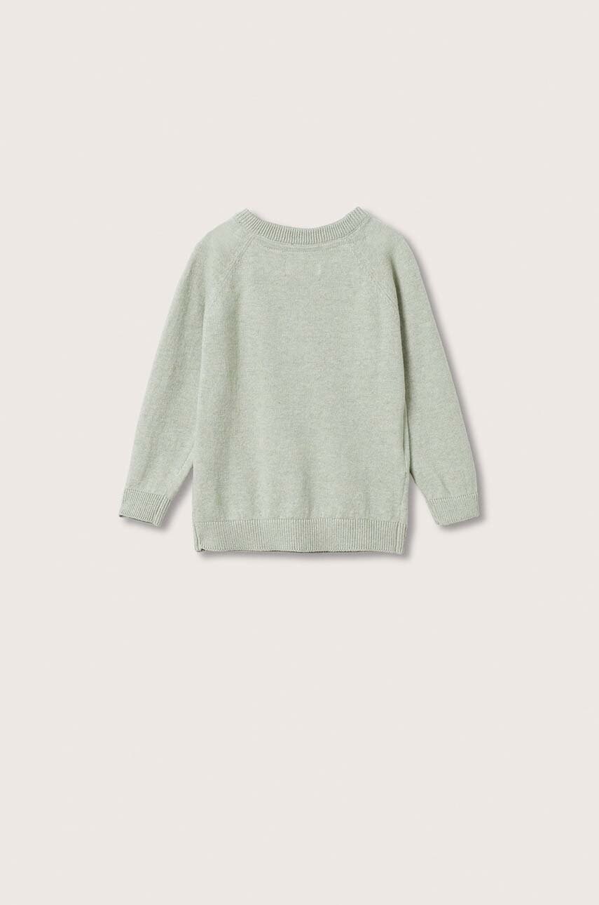 

Детский хлопковый свитер Mango Kids цвет зелёный лёгкий