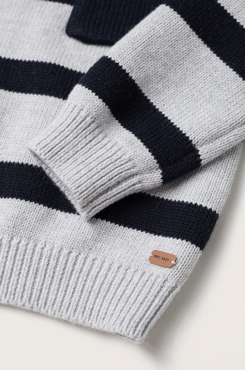 Детский хлопковый свитер Mango Kids Cooper цвет серый лёгкий