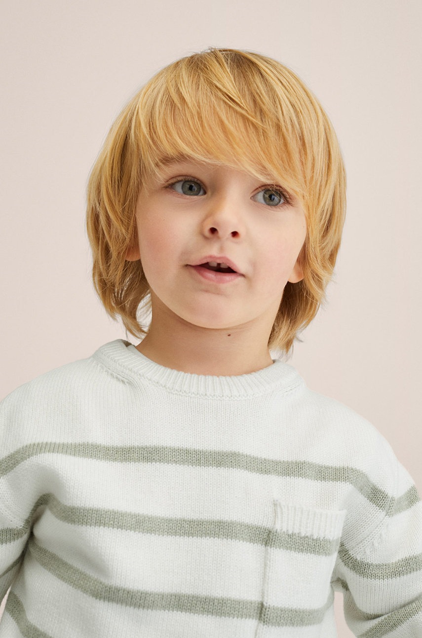 

Дитячий бавовняний светер Mango Kids Cooper колір зелений легкий
