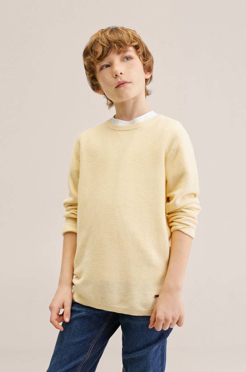 

Детски пуловер Mango Kids Dingo в жълто от лека материя, Жълт