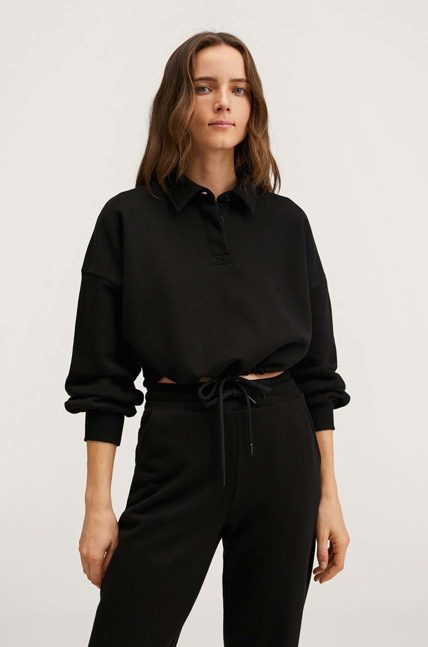 

Суичър Mango дамски в черно, Черен