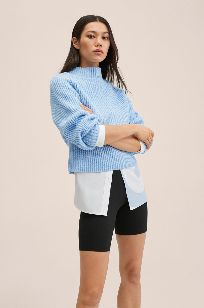 Mango pulover femei, light, cu turtleneck