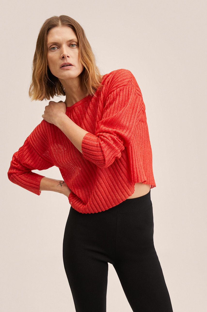 Mango pulover Gala femei, culoarea rosu, light answear.ro imagine 2022 13clothing.ro