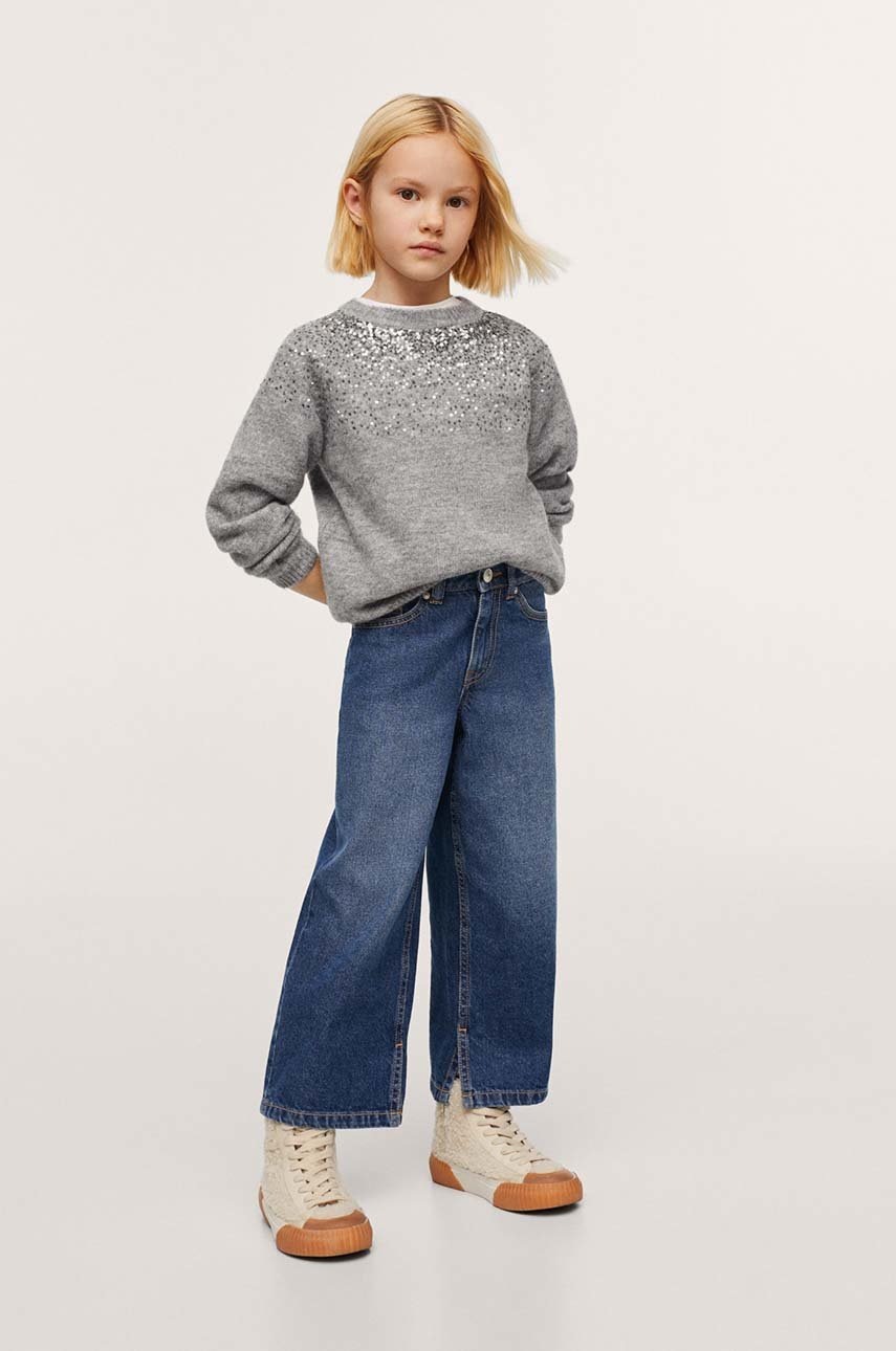 

Детский свитер Mango Kids Gala цвет серый лёгкий