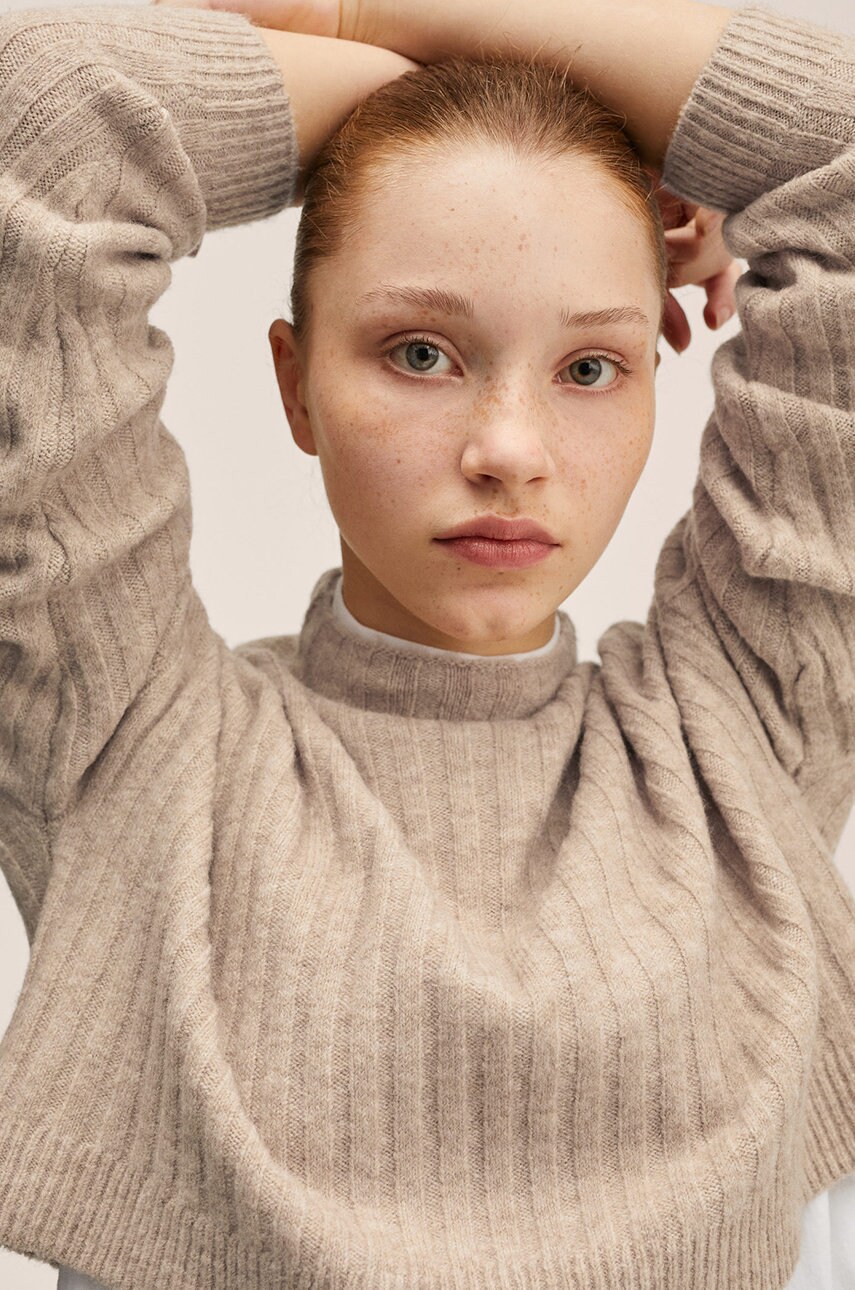 

Детски пуловер Mango Kids в бежово, Бежов