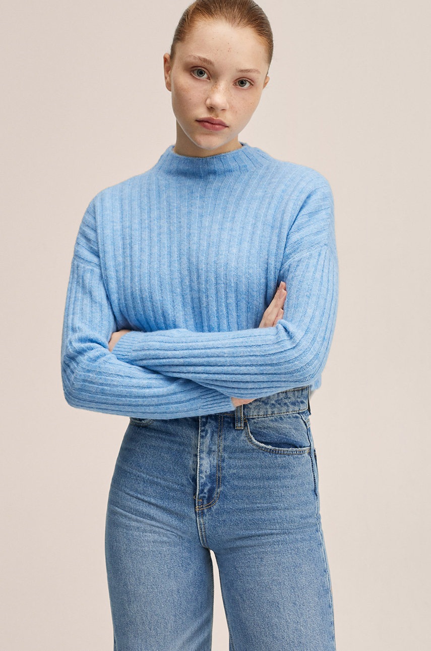 

Детски пуловер Mango Kids, Син