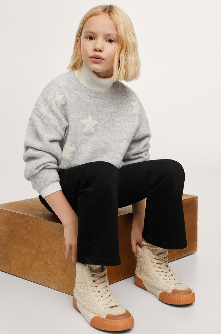 

Детски пуловер Mango Kids в сиво, Сив