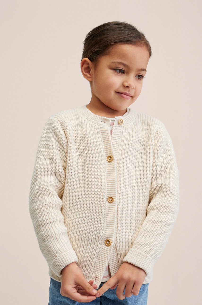

Детска жилетка Mango Kids в бежово от лека материя, Бежов