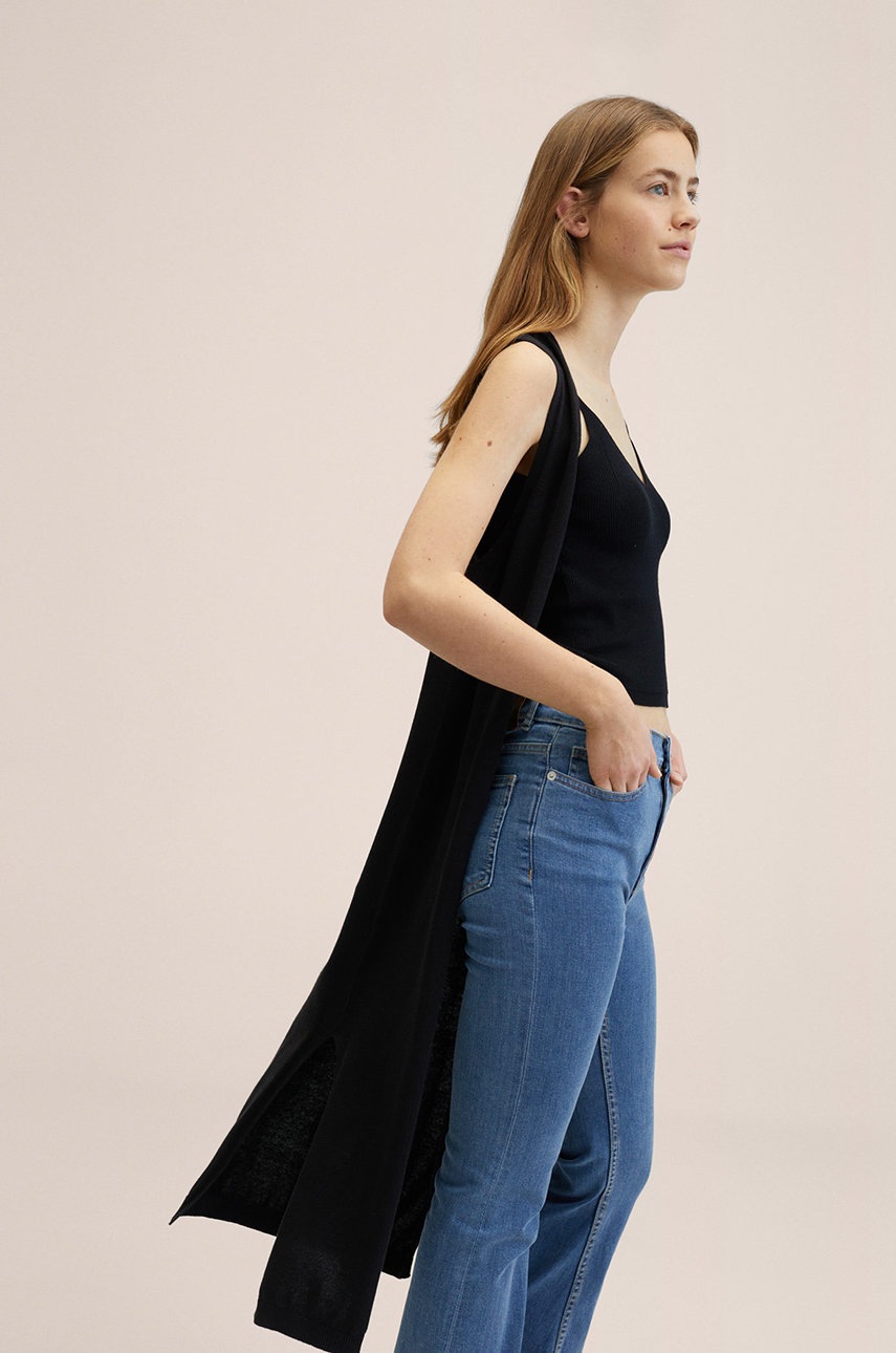 

Детска жилетка Mango Kids Valeria в черно от лека материя, Черен