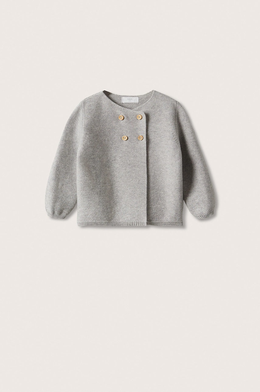 

Детска жилетка Mango Kids в сиво от лека материя, Сив