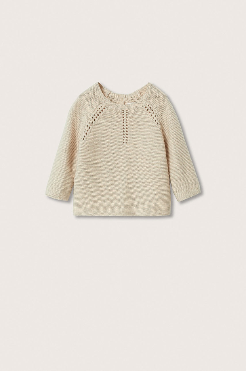 

Детски пуловер Mango Kids в бежово от лека материя, Бежов