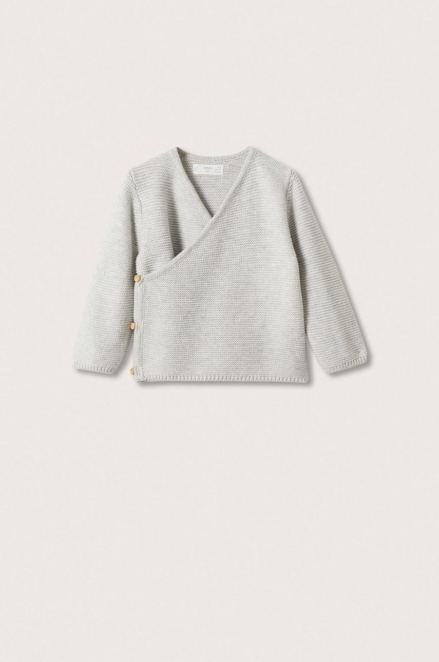 

Детска жилетка Mango Kids в сиво от лека материя, Сив