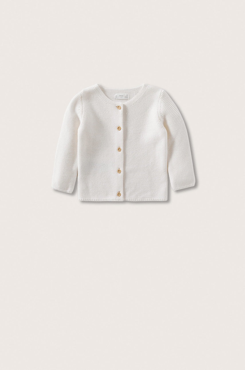 

Детска жилетка Mango Kids Chaqui в бяло от лека материя, Бял