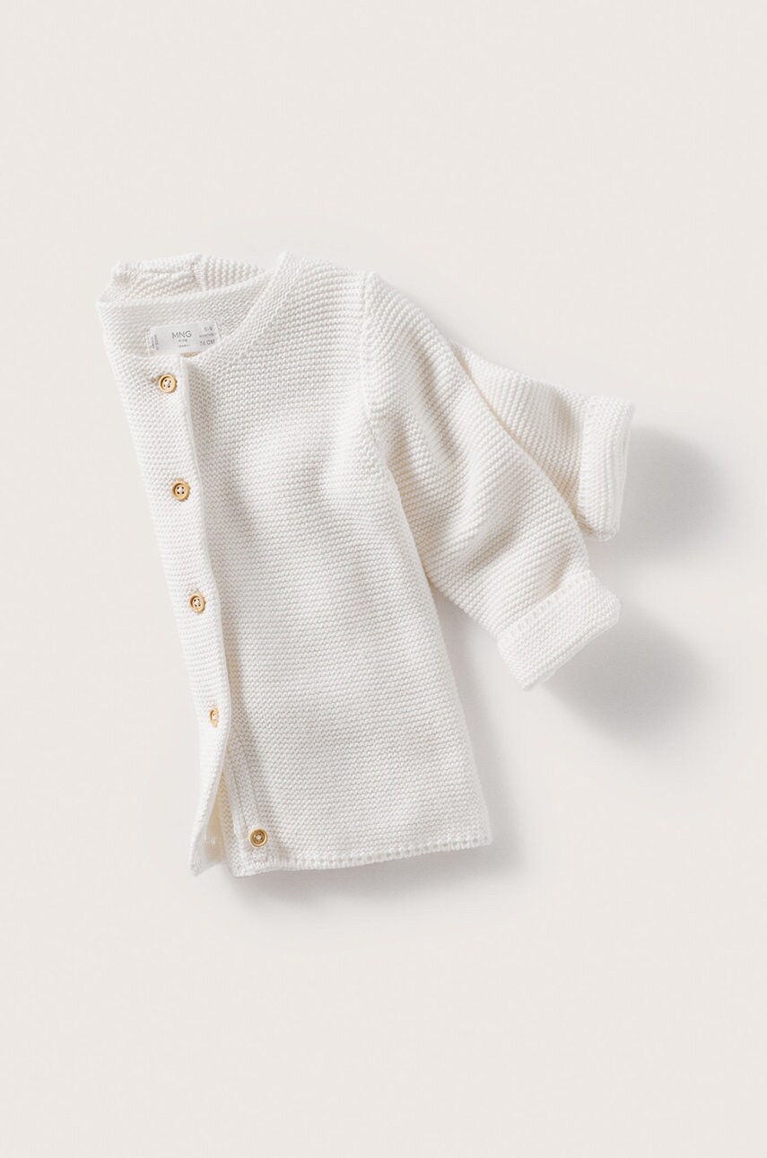 

Детский кардиган Mango Kids Chaqui цвет белый лёгкий