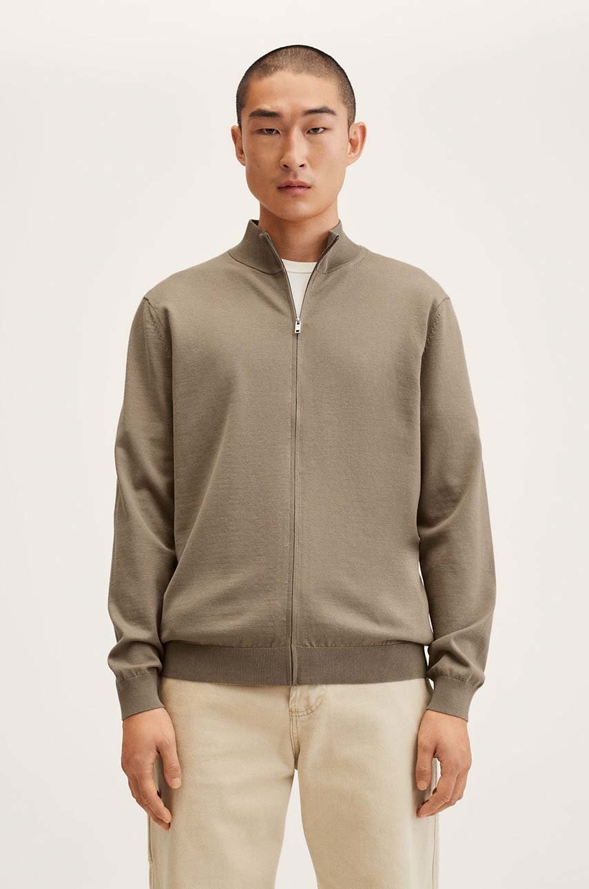 Mango Man cardigan barbati, culoarea bej Mango Man cardigan barbati, culoarea bej answear.ro