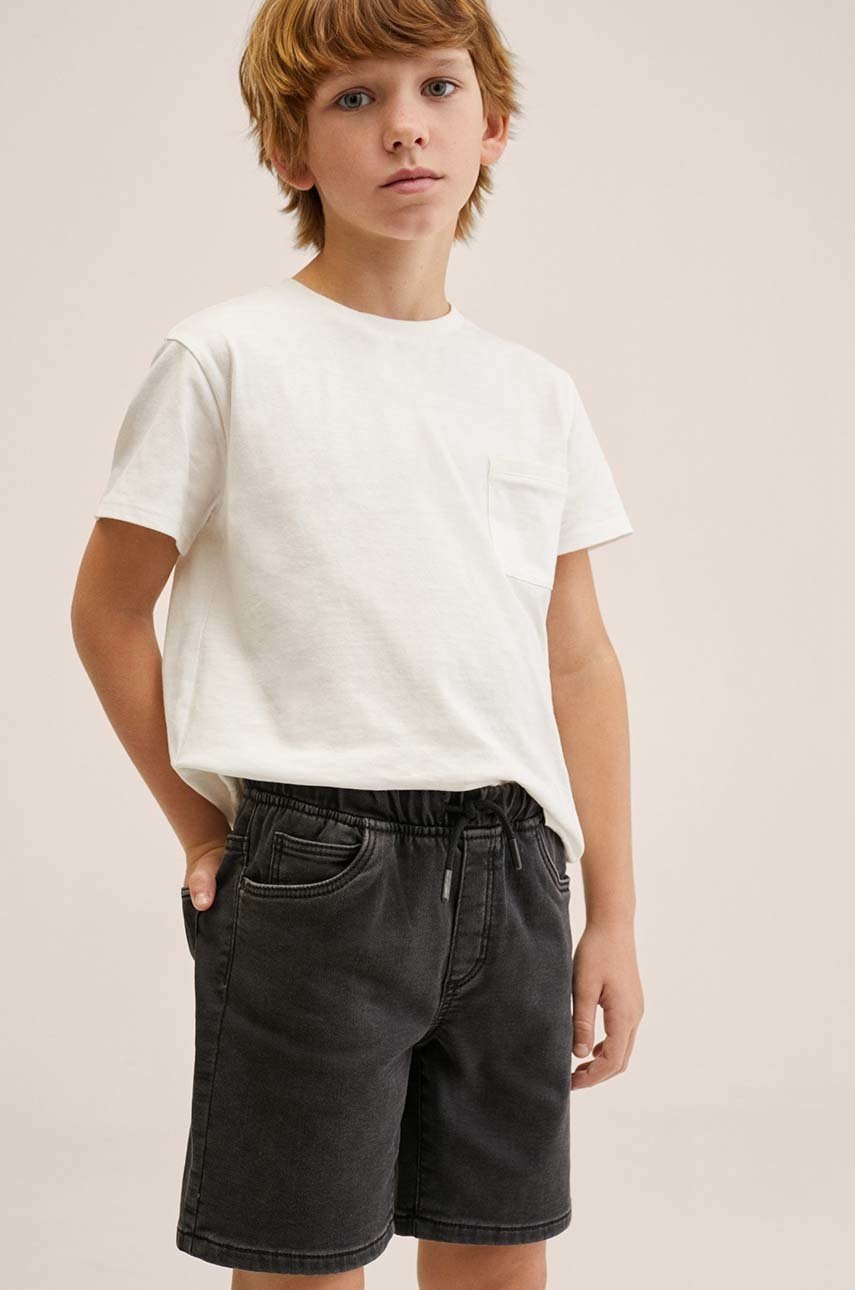 

Детски дънков къс панталон Mango Kids в сиво, Сив