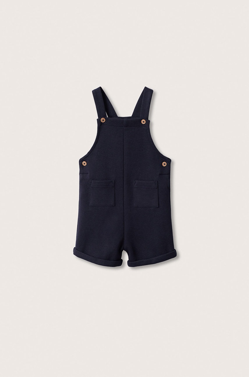 

Детски памучен гащеризон Mango Kids Elias в тъмносиньо, Тъмносин