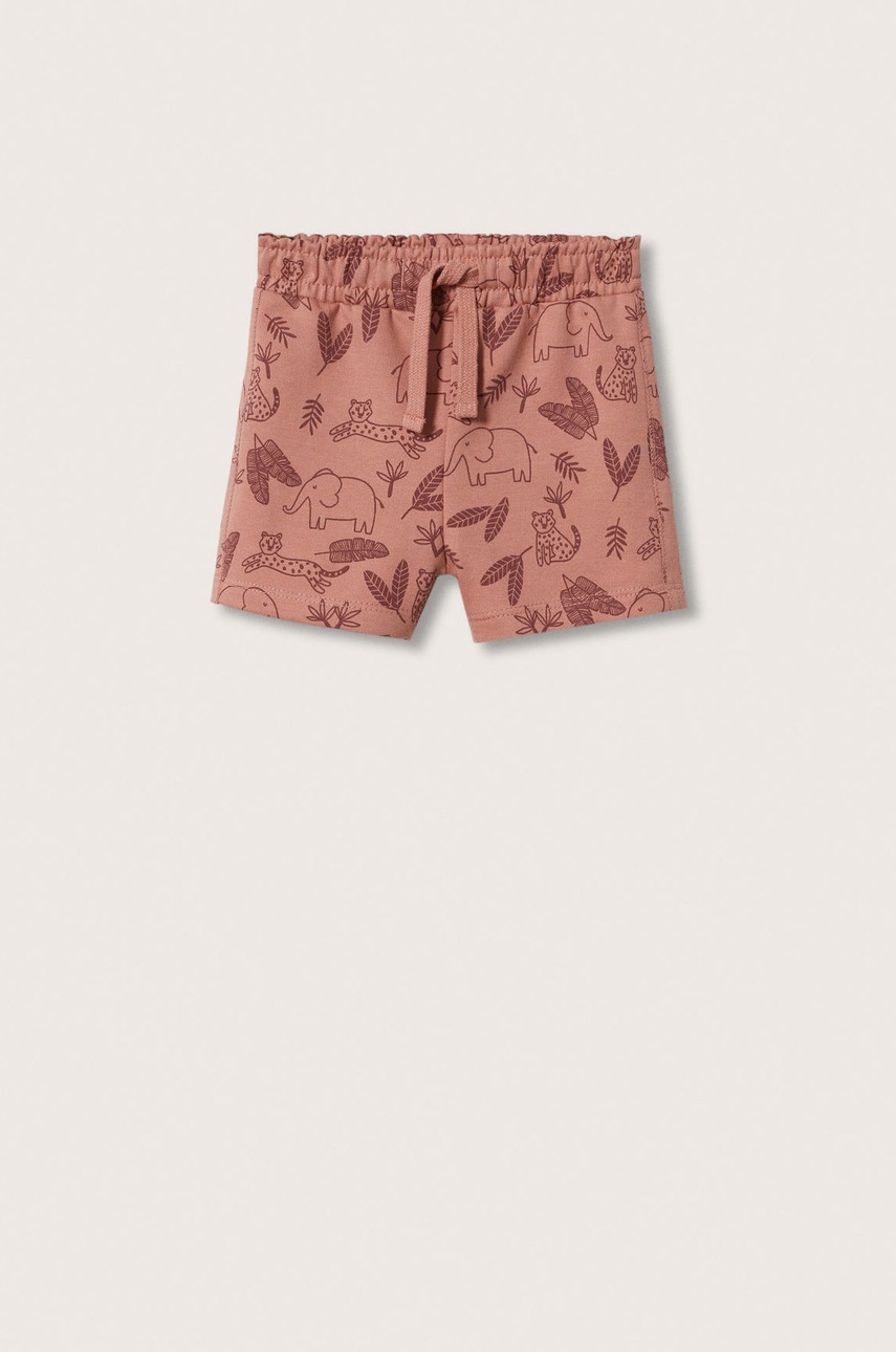 

Детски памучен къс панталон Mango Kids Michael в оранжево с регулируема талия, Оранжев