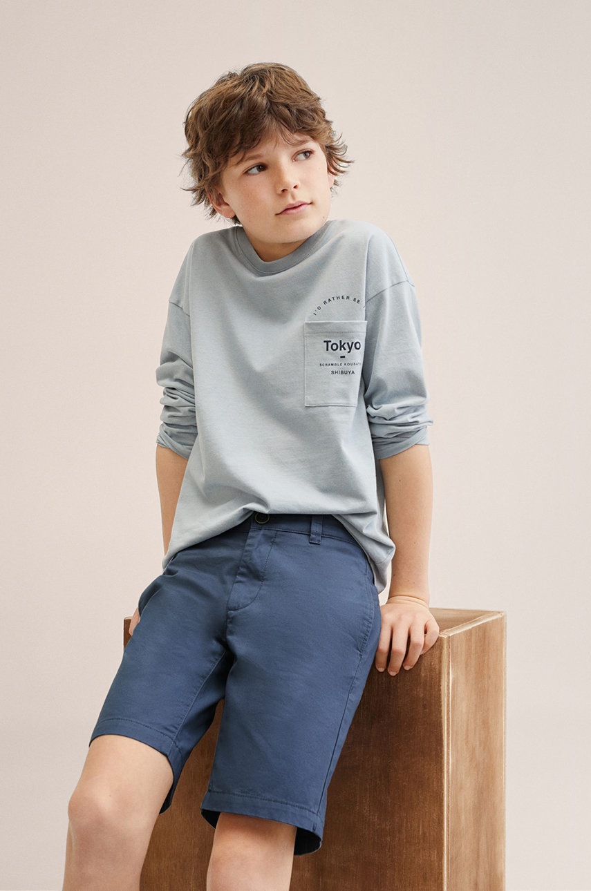 

Детски къси панталони Mango Kids Belice, Син