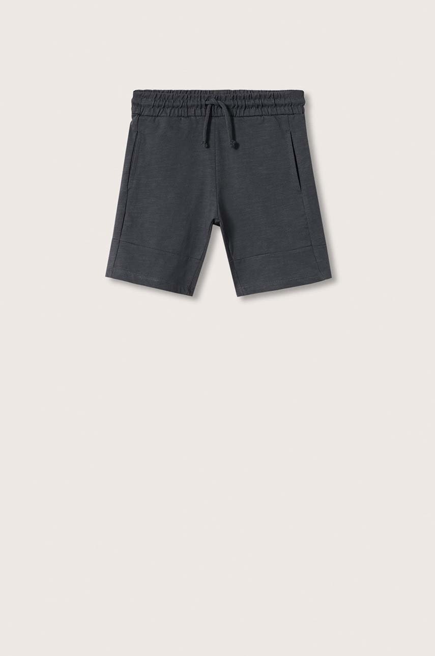 

Детски къси панталони Mango Kids Slub в сиво, Сив