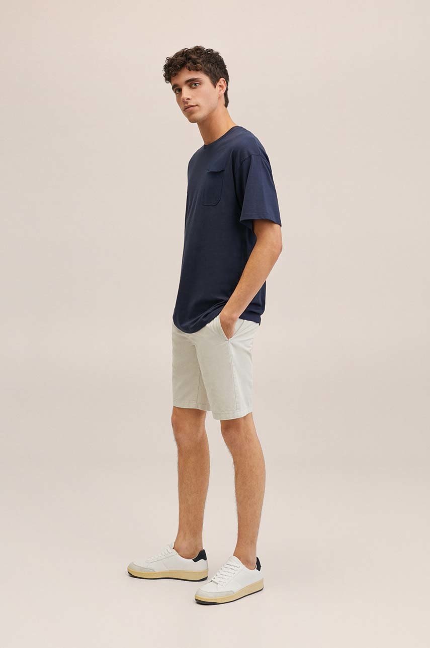 

Детски памучен къс панталон Mango Kids Oris в сиво, Сив