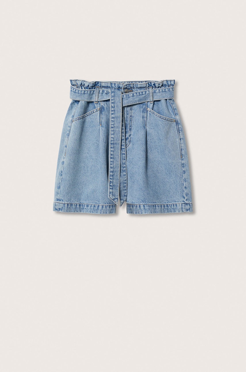 

Джинсовые шорты Mango Ares женские цвет фиолетовый однотонные высокая посадка
