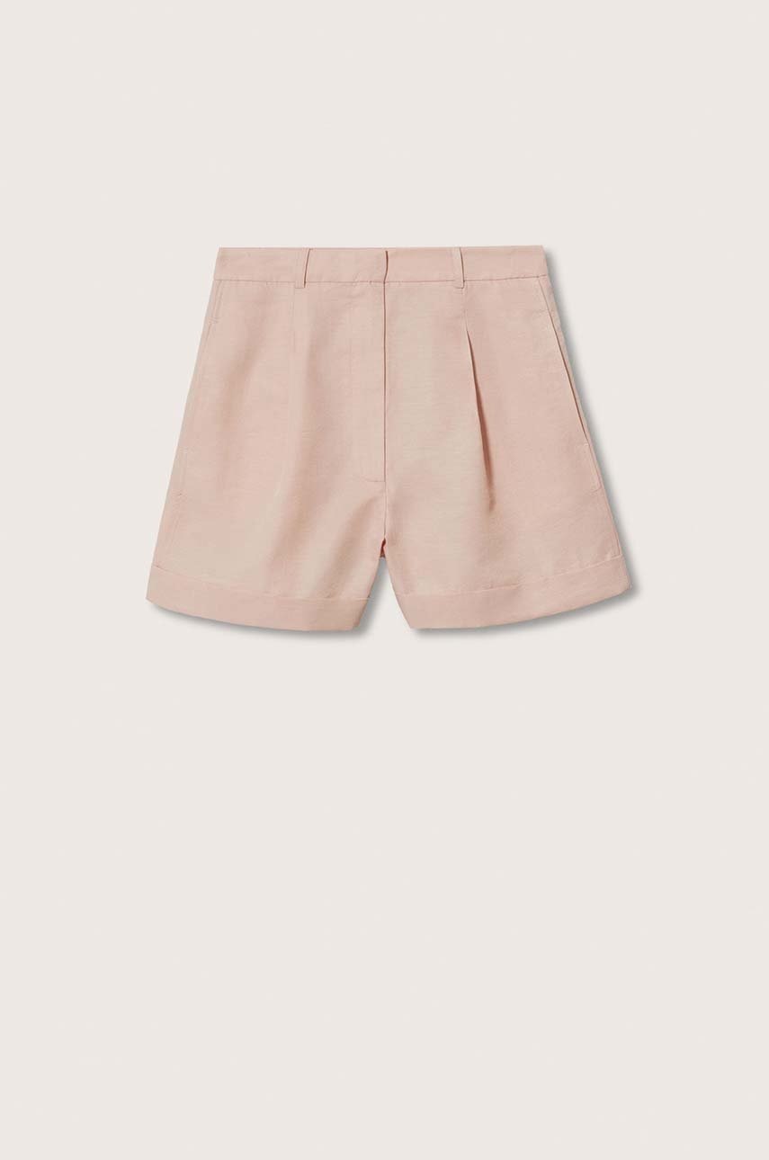 

Шорти Mango Shorty жіночі колір рожевий однотонні висока посадка