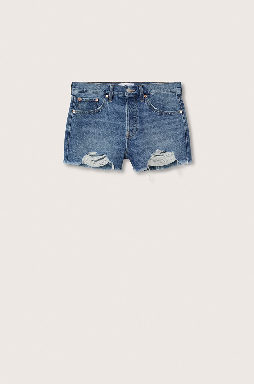 

Джинсовые шорты Mango Hailey женские однотонные высокая посадка