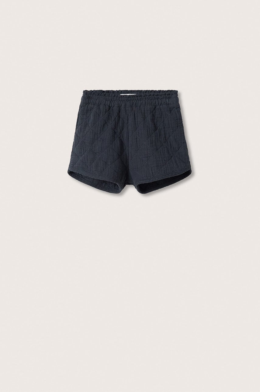 Mango Kids Pantaloni scurți copii Edieb culoarea gri, material neted, talie reglabila