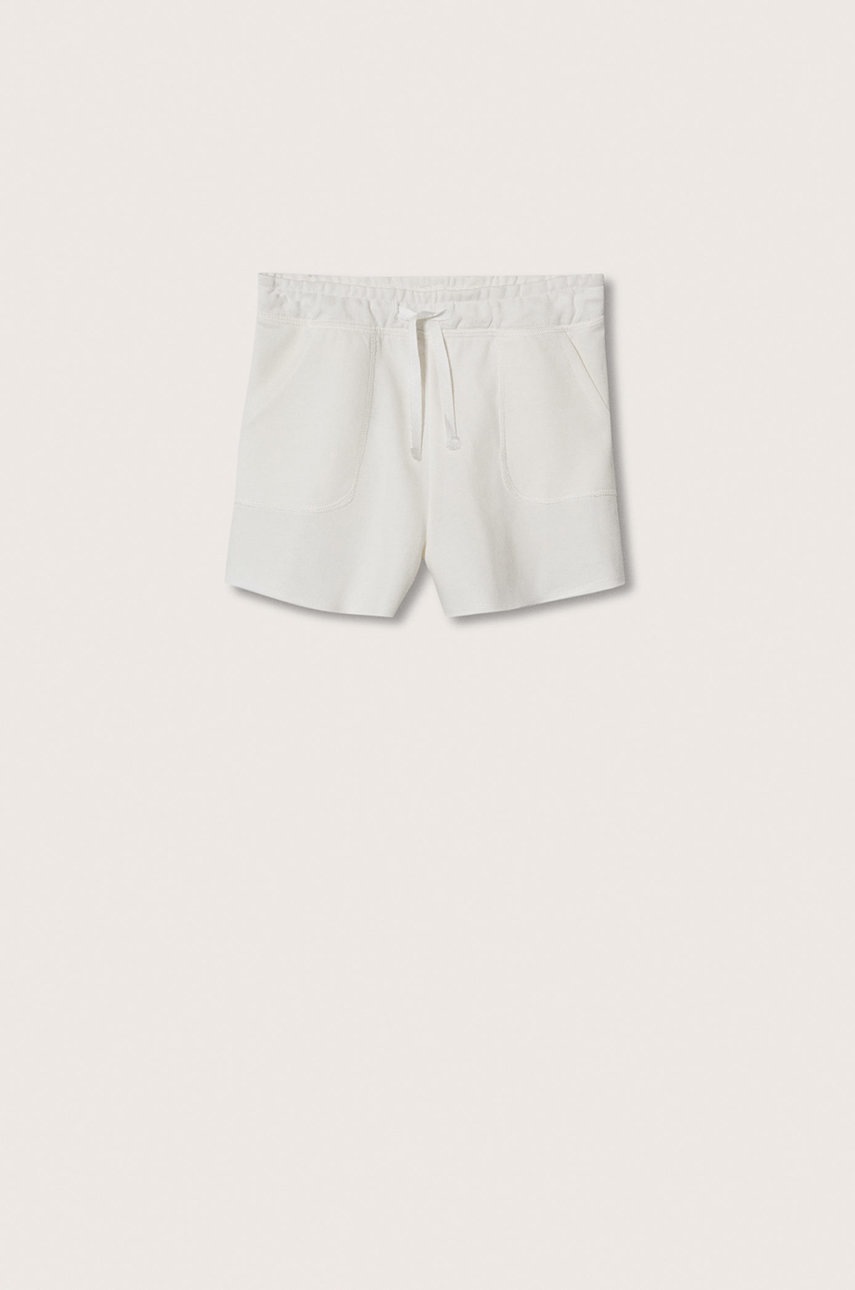 

Детски къси панталони Mango Kids Lea2 в бяло с изчистен дизайн, Бял