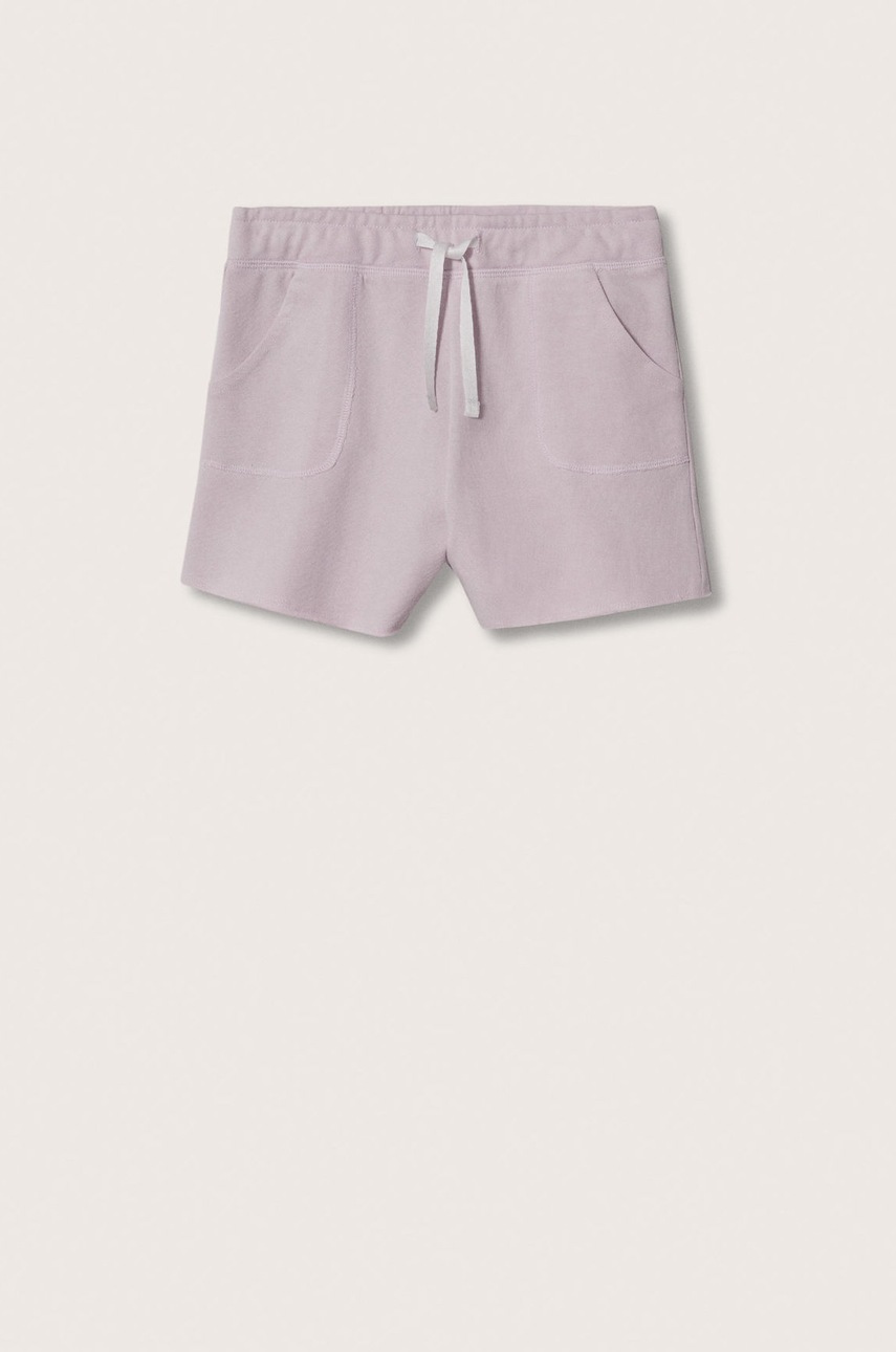 

Детски къси панталони Mango Kids Lea2 в лилаво с изчистен дизайн, Виолетов