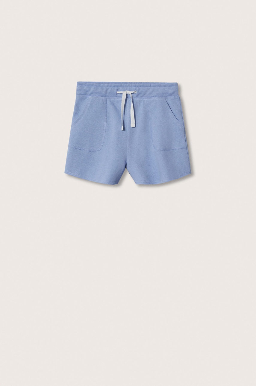 

Детски къси панталони Mango Kids Lea2 с изчистен дизайн, Син