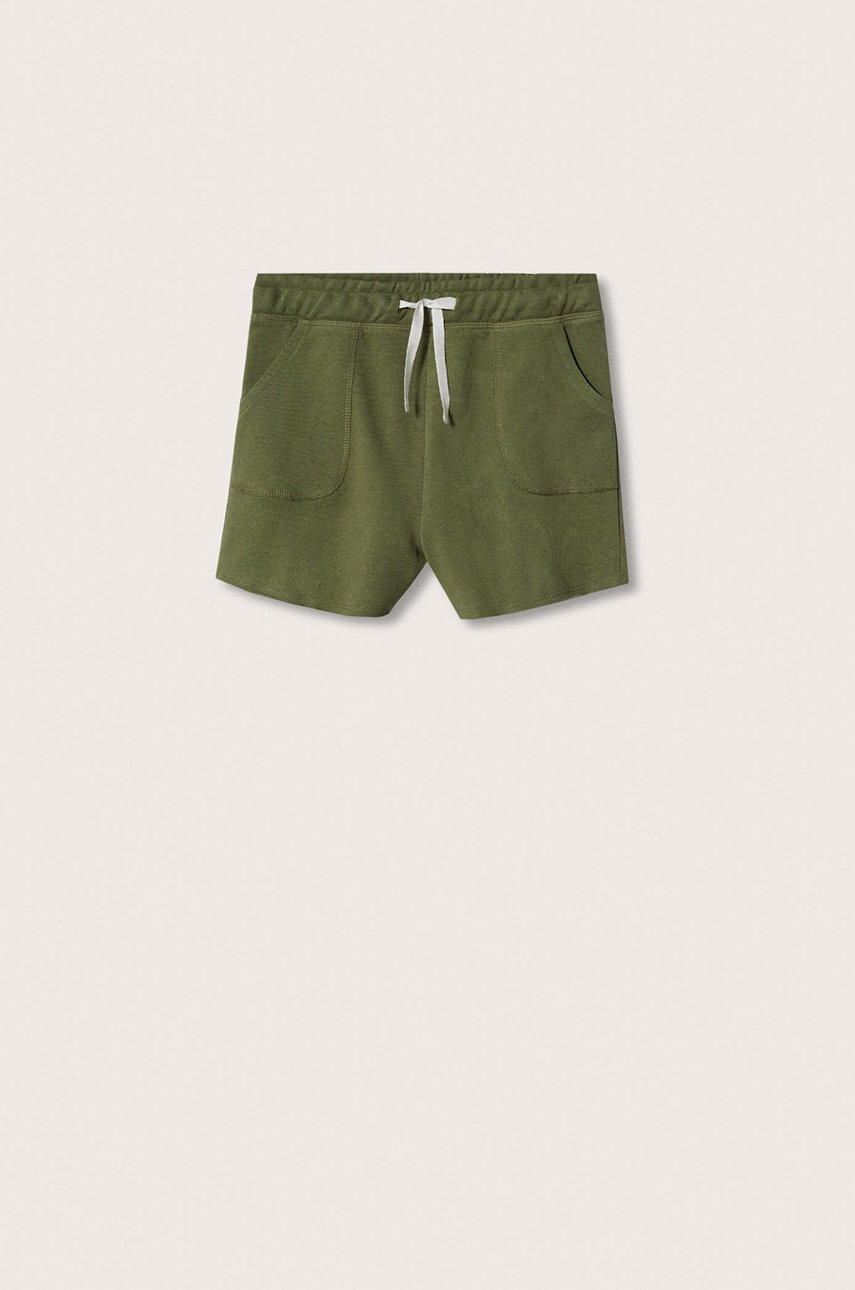 

Детски къси панталони Mango Kids Lea2 в кафяво с изчистен дизайн, Кафяв