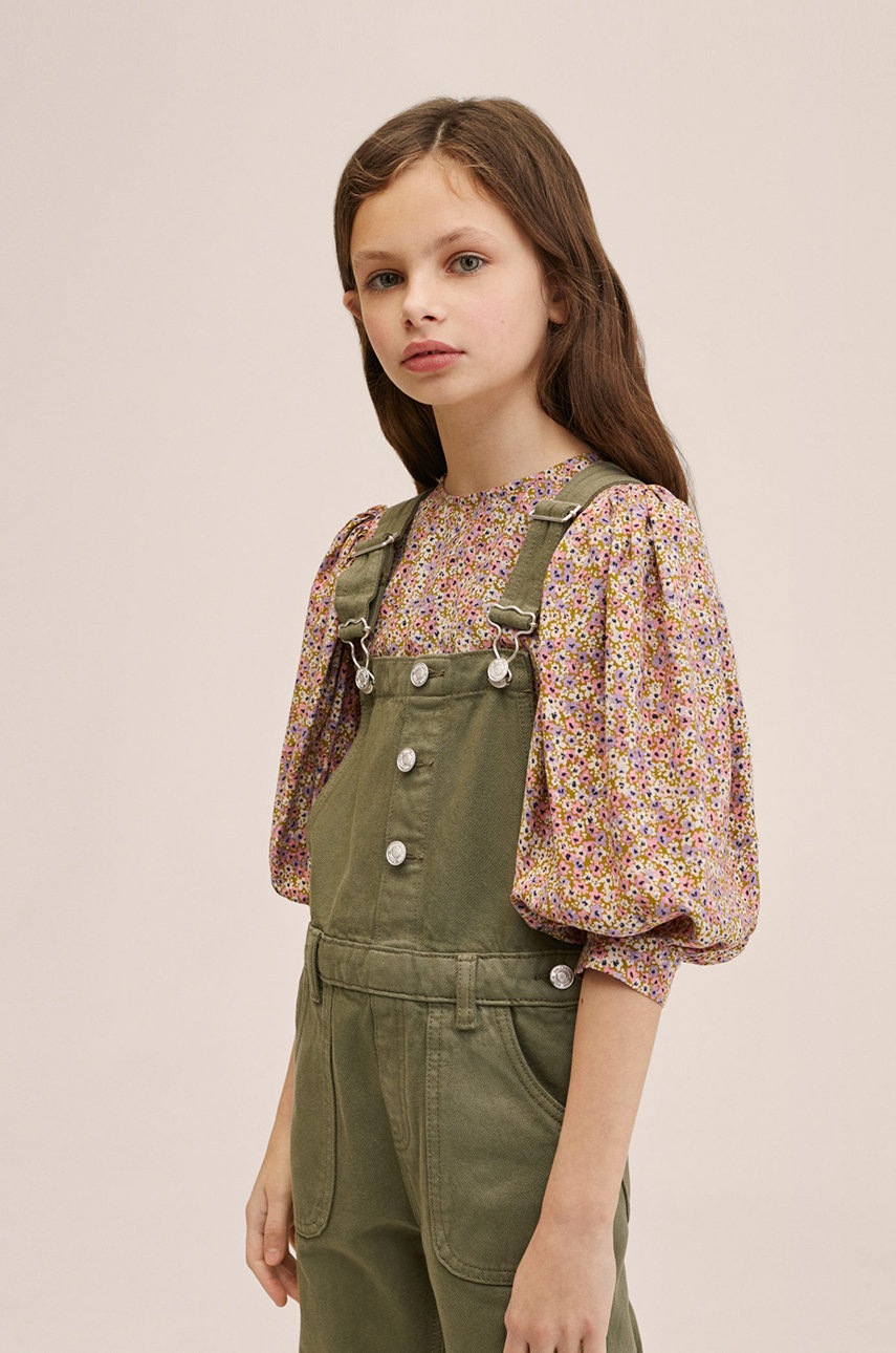 

Детски памучен гащеризон Mango Kids Cokie в кафяво, Кафяв