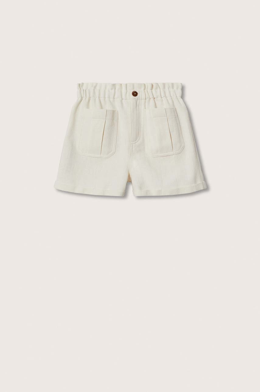 

Детски къси панталони Mango Kids Bolsi в бежово с изчистен дизайн, Бежов