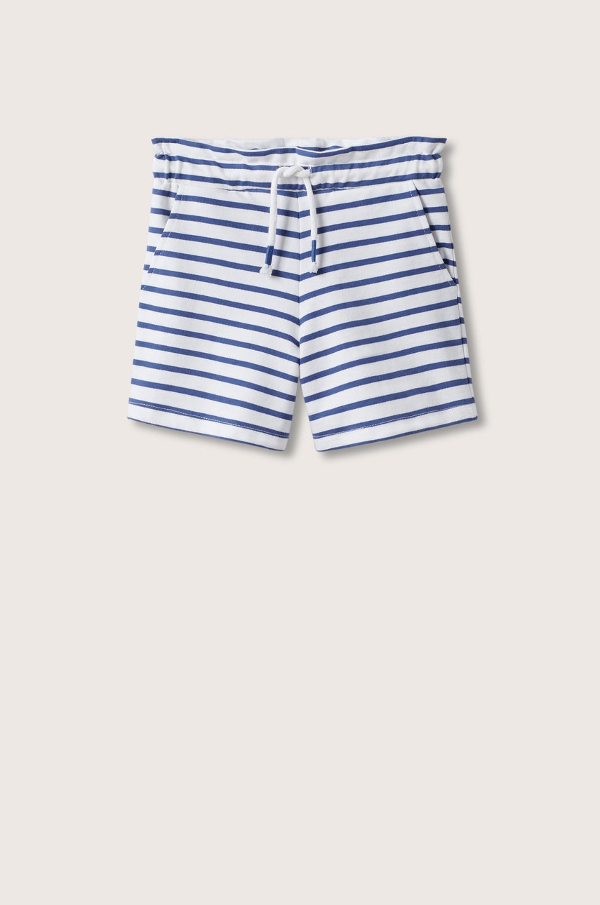 

Детски памучен къс панталон Mango Kids Sailors в бяло с десен, Бял